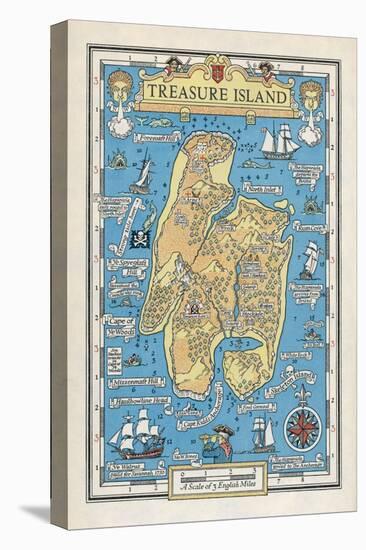 Map of Treasure Island-Monro S. Orr-Stretched Canvas