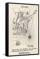 Map of Treasure Island-null-Framed Stretched Canvas