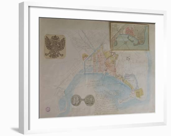 Map of Trieste, Italy-null-Framed Giclee Print