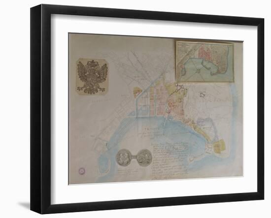 Map of Trieste, Italy-null-Framed Giclee Print