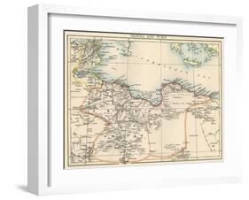 Map of Tripoli (Libya) and Tunis, 1870s-null-Framed Giclee Print