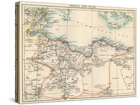 Map of Tripoli (Libya) and Tunis, 1870s-null-Stretched Canvas