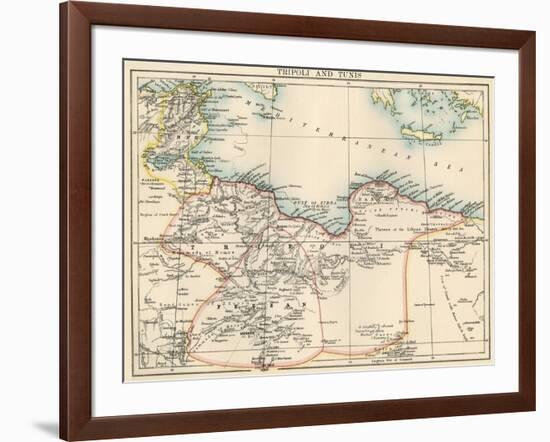 Map of Tripoli (Libya) and Tunis, 1870s-null-Framed Giclee Print