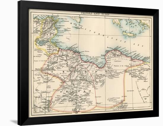 Map of Tripoli (Libya) and Tunis, 1870s-null-Framed Giclee Print