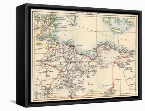 Map of Tripoli (Libya) and Tunis, 1870s-null-Framed Stretched Canvas