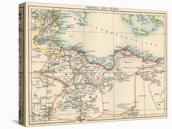 Map of Tripoli (Libya) and Tunis, 1870s-null-Stretched Canvas