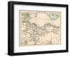 Map of Tripoli (Libya) and Tunisia, circa 1870. 19Th Century Lithography.-null-Framed Giclee Print