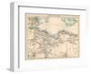 Map of Tripoli (Libya) and Tunisia, circa 1870. 19Th Century Lithography.-null-Framed Giclee Print