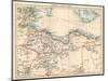 Map of Tripoli (Libya) and Tunisia, circa 1870. 19Th Century Lithography.-null-Mounted Giclee Print