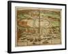 Map of Tunis, Tunisia, from Civitates Orbis Terrarum by Georg Braun and Franz Hogenberg-null-Framed Giclee Print