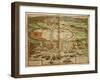 Map of Tunis, Tunisia, from Civitates Orbis Terrarum by Georg Braun and Franz Hogenberg-null-Framed Giclee Print