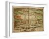 Map of Tunis, Tunisia, from Civitates Orbis Terrarum by Georg Braun and Franz Hogenberg-null-Framed Giclee Print