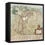 Map of Turin-null-Framed Stretched Canvas