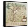 Map of Turin-null-Framed Stretched Canvas