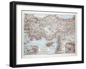 Map of Turkey Cyprus and Syria 1899-null-Framed Giclee Print