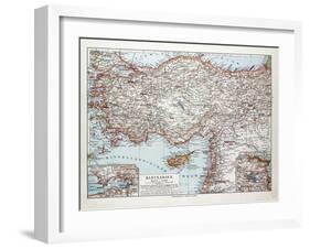 Map of Turkey Cyprus and Syria 1899-null-Framed Giclee Print