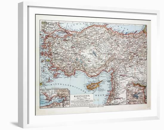 Map of Turkey Cyprus and Syria 1899-null-Framed Giclee Print