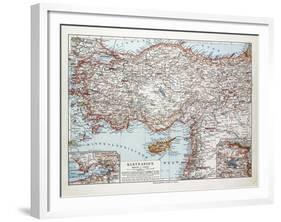 Map of Turkey Cyprus and Syria 1899-null-Framed Giclee Print