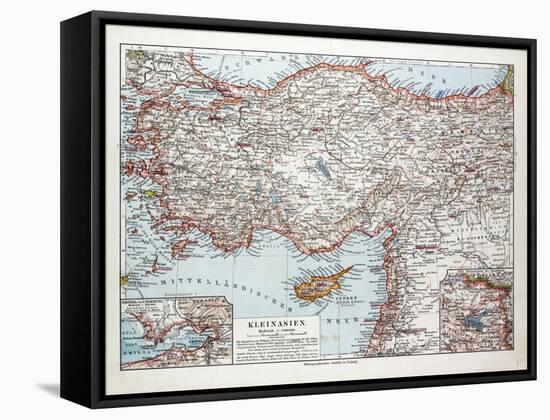 Map of Turkey Cyprus and Syria 1899-null-Framed Stretched Canvas