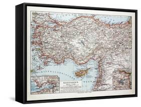 Map of Turkey Cyprus and Syria 1899-null-Framed Stretched Canvas