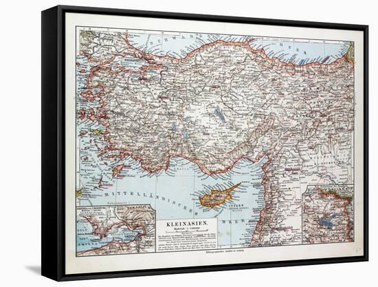 Map of Turkey Cyprus and Syria 1899-null-Framed Stretched Canvas