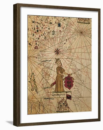 Map of Turkey, from Portolan Chart-null-Framed Giclee Print