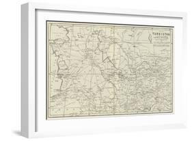 Map of Turkistan-null-Framed Giclee Print