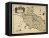 Map of Tuscany Region, from Atlas by Willem Janszoon Blaeu, 1663-null-Framed Stretched Canvas