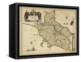 Map of Tuscany Region, from Atlas by Willem Janszoon Blaeu, 1663-null-Framed Stretched Canvas