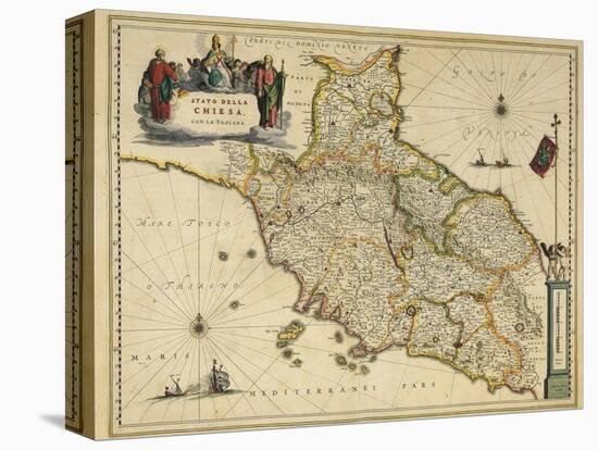 Map of Tuscany Region, from Atlas by Willem Janszoon Blaeu, 1663-null-Stretched Canvas