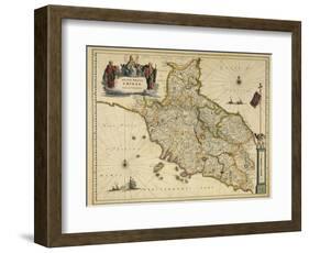 Map of Tuscany Region, from Atlas by Willem Janszoon Blaeu, 1663-null-Framed Giclee Print