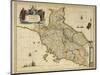 Map of Tuscany Region, from Atlas by Willem Janszoon Blaeu, 1663-null-Mounted Giclee Print