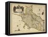 Map of Tuscany Region, from Atlas by Willem Janszoon Blaeu, 1663-null-Framed Stretched Canvas