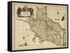 Map of Tuscany Region, from Atlas by Willem Janszoon Blaeu, 1663-null-Framed Stretched Canvas