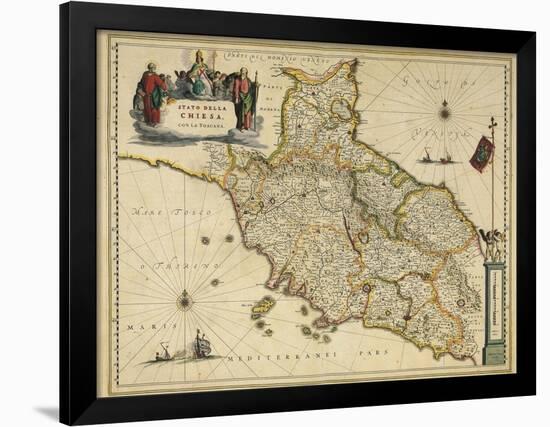 Map of Tuscany Region, from Atlas by Willem Janszoon Blaeu, 1663-null-Framed Giclee Print