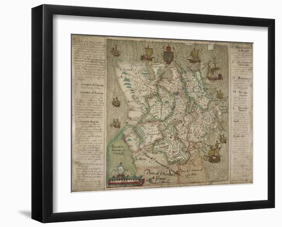 Map Of Ulster-Francis Jobson-Framed Giclee Print