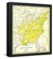 Map of United States (Distribution of Population, 1840) Art Poster Print-null-Framed Poster