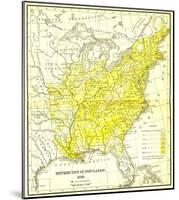 Map of United States (Distribution of Population, 1840) Art Poster Print-null-Mounted Poster
