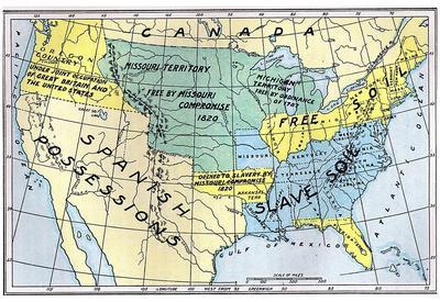 39 Map of United States Free and - Map Of United States Free And Slave Territorries 1820 Art Poster Print U L F59AEU0