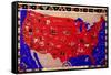 Map of United States-null-Framed Stretched Canvas