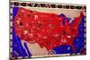 Map of United States-null-Mounted Giclee Print