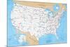 Map Of USA- Road Map-null-Mounted Poster