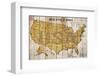 Map Of USA-null-Framed Art Print