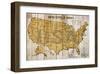 Map Of USA-null-Framed Art Print