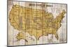 Map Of USA-null-Mounted Art Print