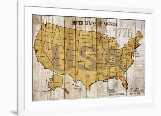 Map Of USA-null-Framed Art Print