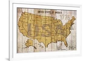 Map Of USA-null-Framed Art Print