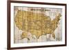 Map Of USA-null-Framed Art Print