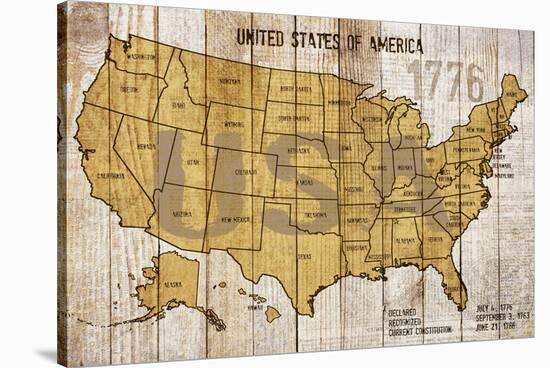 Map Of USA-null-Stretched Canvas