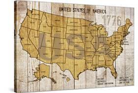 Map Of USA-null-Stretched Canvas